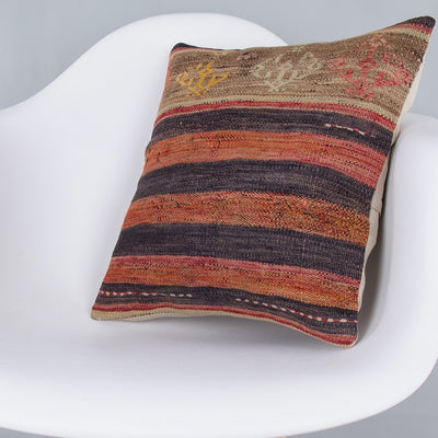 Striped Multiple Color Kilim Pillow Cover 16x16 8211