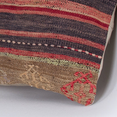 Striped Multiple Color Kilim Pillow Cover 16x16 8212