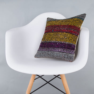 Striped Multiple Color Kilim Pillow Cover 16x16 8235