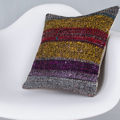 Striped Multiple Color Kilim Pillow Cover 16x16 8235
