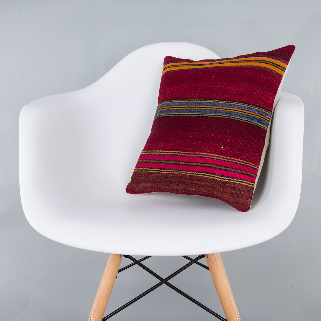 Striped Multiple Color Kilim Pillow Cover 16x16 8254