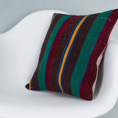 Striped Multiple Color Kilim Pillow Cover 16x16 8367