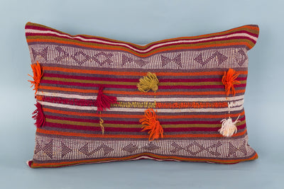 Striped Multiple Color Kilim Pillow Cover 16x24 8471