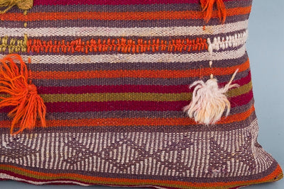 Striped Multiple Color Kilim Pillow Cover 16x24 8471