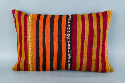 Striped Multiple Color Kilim Pillow Cover 16x24 8552