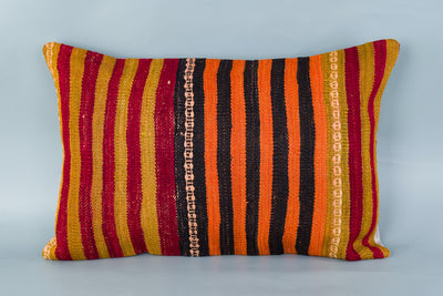Striped Multiple Color Kilim Pillow Cover 16x24 8553