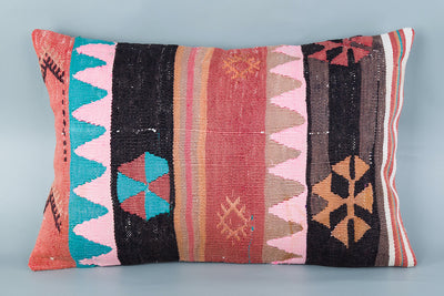 Striped Multiple Color Kilim Pillow Cover 16x24 8626