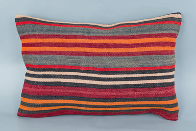 Striped Multiple Color Kilim Pillow Cover 16x24 8664
