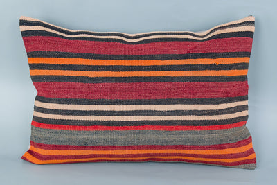 Striped Multiple Color Kilim Pillow Cover 16x24 8672