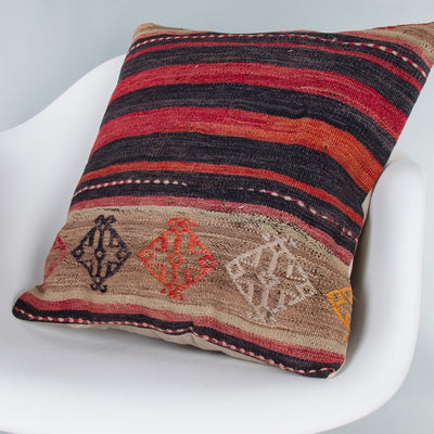 Striped Multiple Color Kilim Pillow Cover 20x20 8767