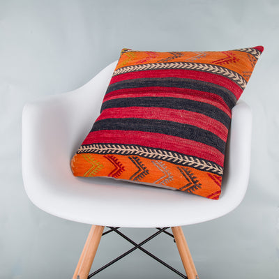 Striped Multiple Color Kilim Pillow Cover 20x20 8791