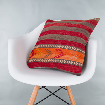 Striped Multiple Color Kilim Pillow Cover 20x20 8896