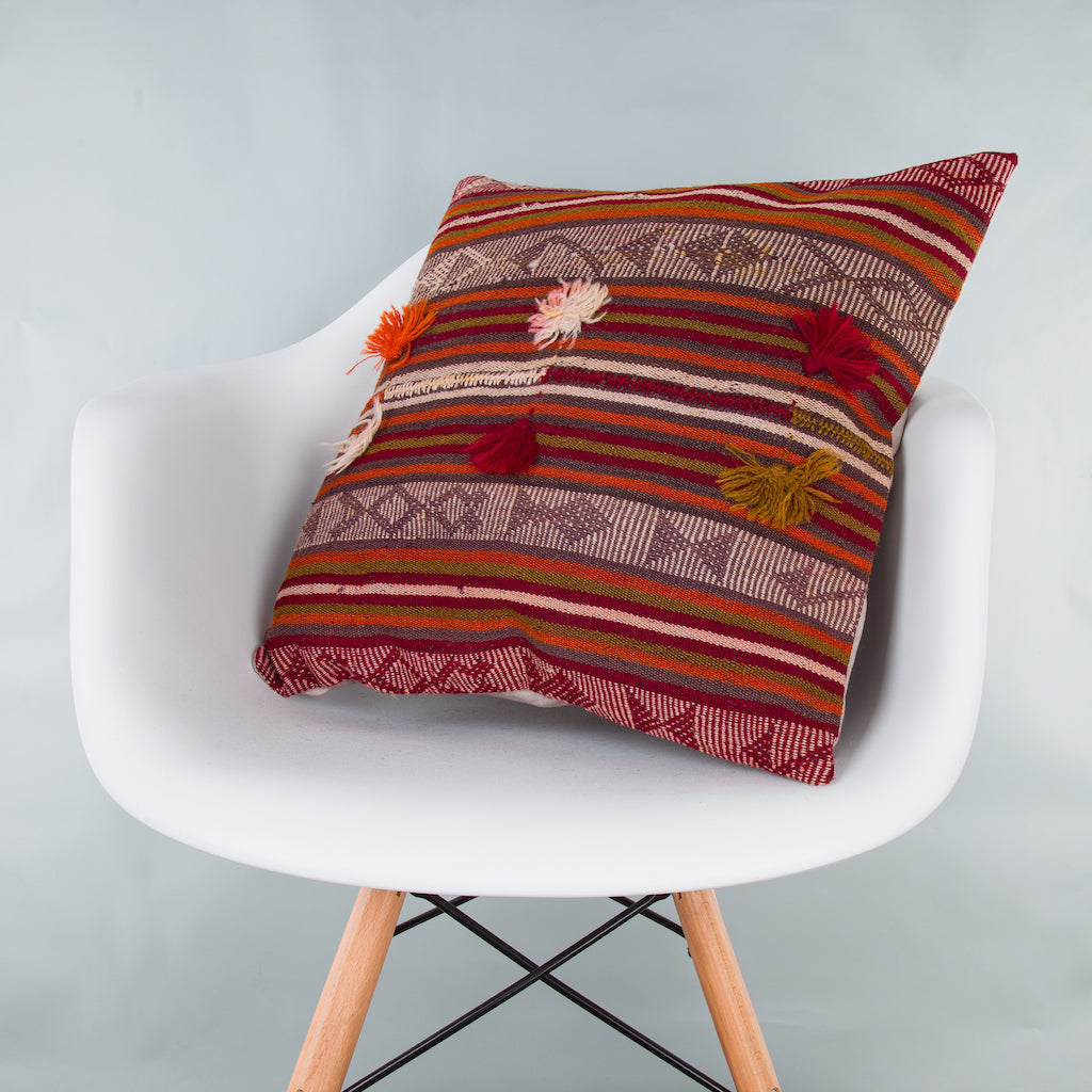 Striped Multiple Color Kilim Pillow Cover 20x20 9296