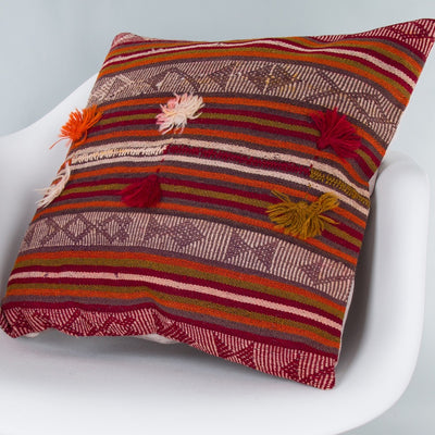 Striped Multiple Color Kilim Pillow Cover 20x20 9296