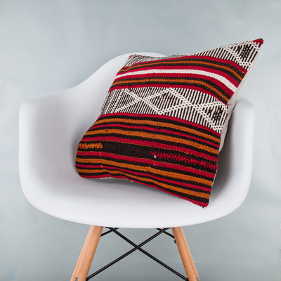 Striped Multiple Color Kilim Pillow Cover 20x20 8729