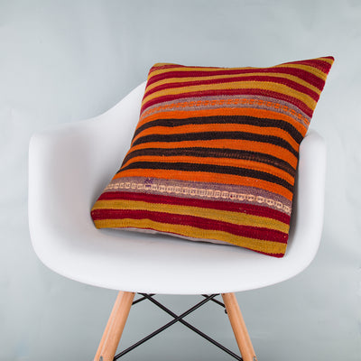 Striped Multiple Color Kilim Pillow Cover 20x20 8787