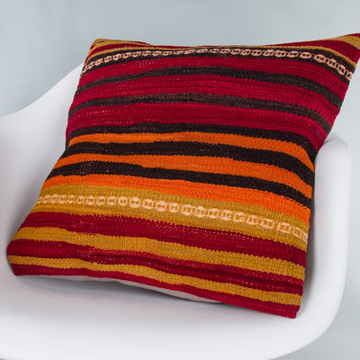 Striped Multiple Color Kilim Pillow Cover 20x20 8789