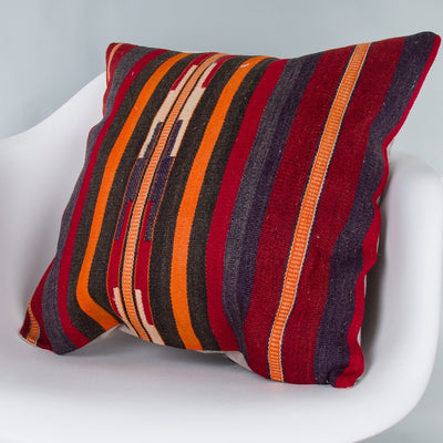 Striped Multiple Color Kilim Pillow Cover 20x20 8871