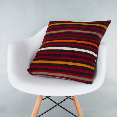 Striped Multiple Color Kilim Pillow Cover 20x20 9268