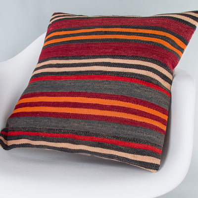 Striped Multiple Color Kilim Pillow Cover 20x20 9273