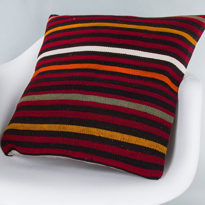 Striped Multiple Color Kilim Pillow Cover 20x20 9289