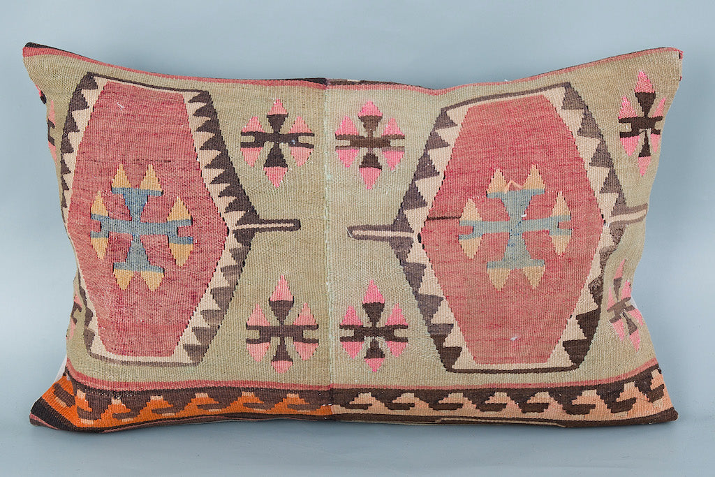 Tribal Multiple Color Kilim Pillow Cover 16x24 8657