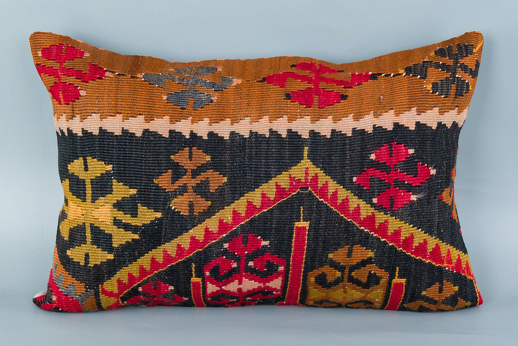 Tribal Multiple Color Kilim Pillow Cover 16x24 8671