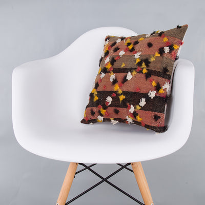 Tulu Multiple Color Kilim Pillow Cover 16x16 7652