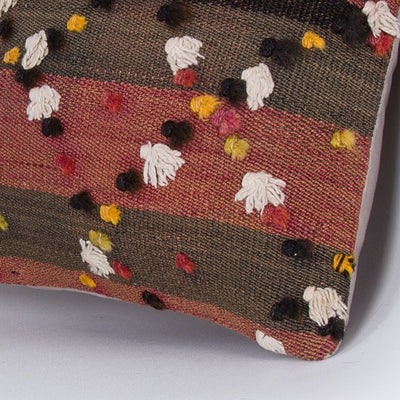 Tulu Multiple Color Kilim Pillow Cover 16x16 7653