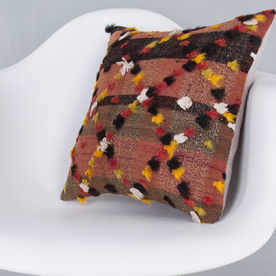 Tulu Multiple Color Kilim Pillow Cover 16x16 7654