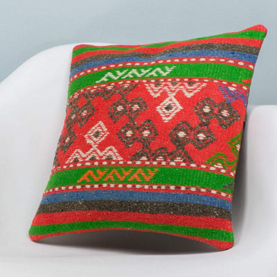 Anatolian Multi Color Kilim Pillow Cover 16x16 3646 - kilimpillowstore
 - 2