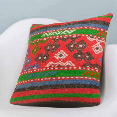 Anatolian Multi Color Kilim Pillow Cover 16x16 3652 - kilimpillowstore
 - 2