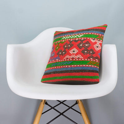 Anatolian Multi Color Kilim Pillow Cover 16x16 3652 - kilimpillowstore
 - 1