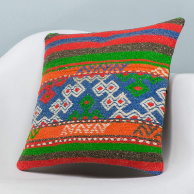Anatolian Multi Color Kilim Pillow Cover 16x16 3653 - kilimpillowstore
 - 2