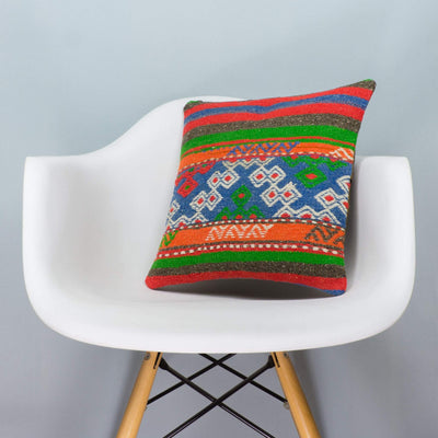 Anatolian Multi Color Kilim Pillow Cover 16x16 3653 - kilimpillowstore
 - 1