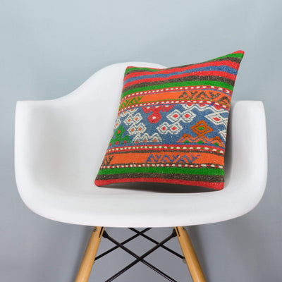 Anatolian Multi Color Kilim Pillow Cover 16x16 3655 - kilimpillowstore
 - 1
