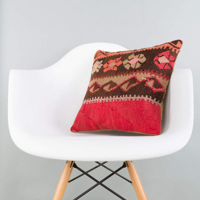 Anatolian Multi Color Kilim Pillow Cover 16x16 5821 - kilimpillowstore
 - 1