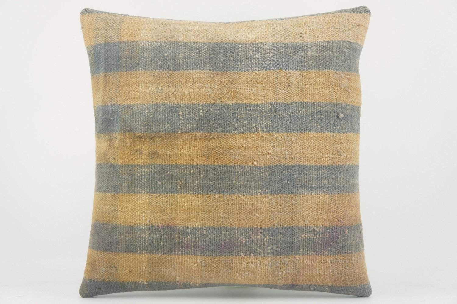 Blue striped mustard pillow , Decorative Kilim pillow  1517_A - kilimpillowstore
 - 1