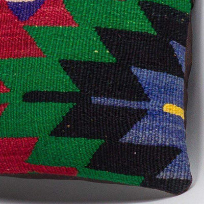 Chevron Multi Color Kilim Pillow Cover 16x16 3273 - kilimpillowstore
 - 3