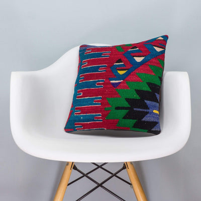 Chevron Multi Color Kilim Pillow Cover 16x16 3273 - kilimpillowstore
 - 1