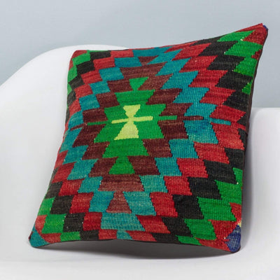 Chevron Multi Color Kilim Pillow Cover 16x16 3307 - kilimpillowstore
 - 2