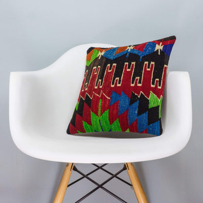 Chevron Multi Color Kilim Pillow Cover 16x16 3326 - kilimpillowstore
 - 1