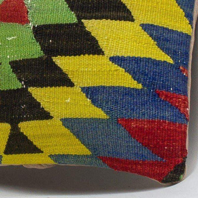 Chevron Multi Color Kilim Pillow Cover 16x16 3695 - kilimpillowstore
 - 3