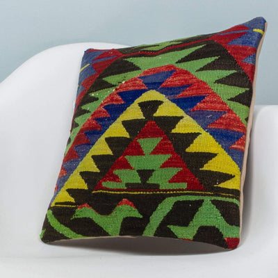 Chevron Multi Color Kilim Pillow Cover 16x16 3708 - kilimpillowstore
 - 2