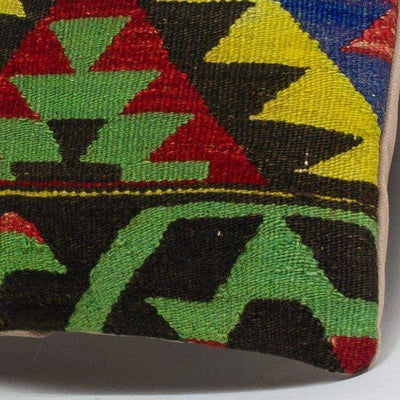 Chevron Multi Color Kilim Pillow Cover 16x16 3708 - kilimpillowstore
 - 3