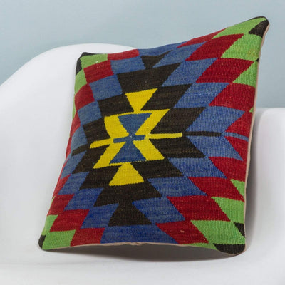 Chevron Multi Color Kilim Pillow Cover 16x16 3709 - kilimpillowstore
 - 2