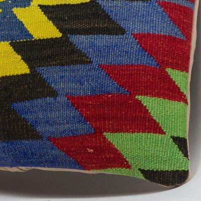 Chevron Multi Color Kilim Pillow Cover 16x16 3709 - kilimpillowstore
 - 3