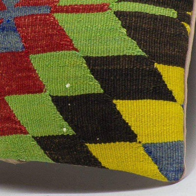 Chevron Multi Color Kilim Pillow Cover 16x16 3710 - kilimpillowstore
 - 3