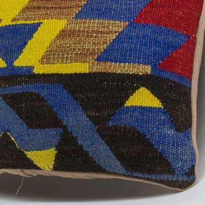Chevron Multi Color Kilim Pillow Cover 16x16 3714 - kilimpillowstore
 - 3