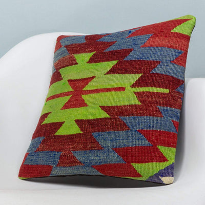 Chevron Multi Color Kilim Pillow Cover 16x16 3966 - kilimpillowstore
 - 2